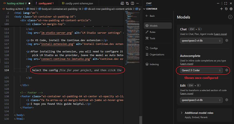 Continue autocomplete in action